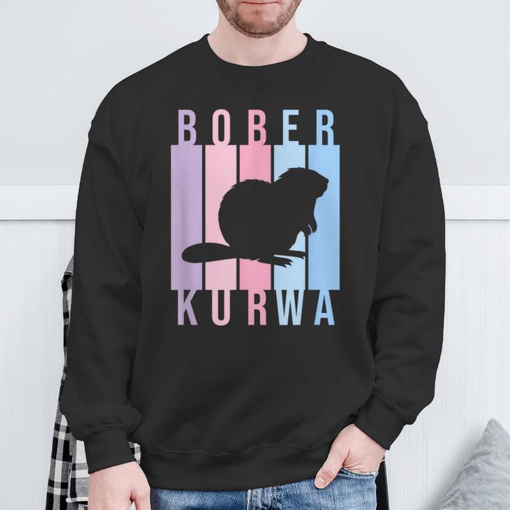 Pastel Bober Bóbr Kurwa Polish Internet Meme Beaver Sweatshirt Geschenke für alte Männer