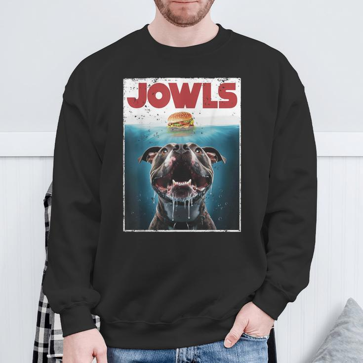 Pittie Pitbull Pit Bull Jowls Burger Bully Dog Mom Sweatshirt Gifts for Old Men