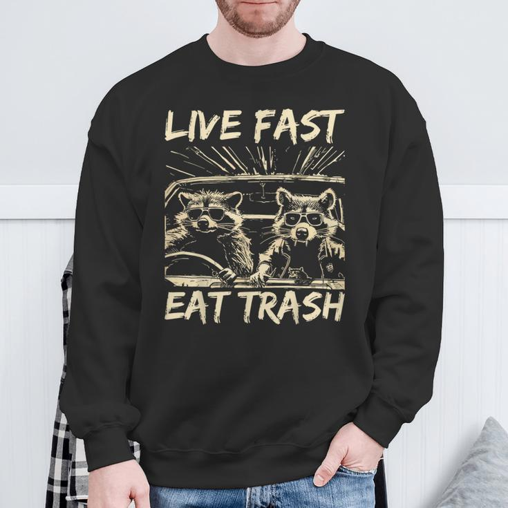 Raccoon Live Fast Eat Trash Street Cats Squad Sweatshirt Gifts for Old Men