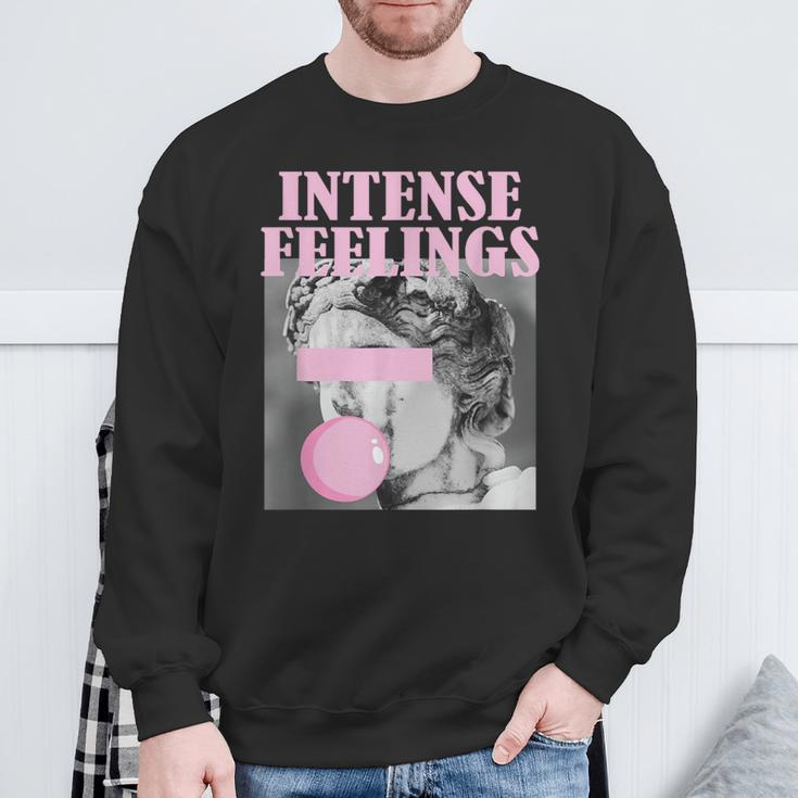 Sculpture Letter Graphic Cute Intense Feelings Sweatshirt Gifts for Old Men