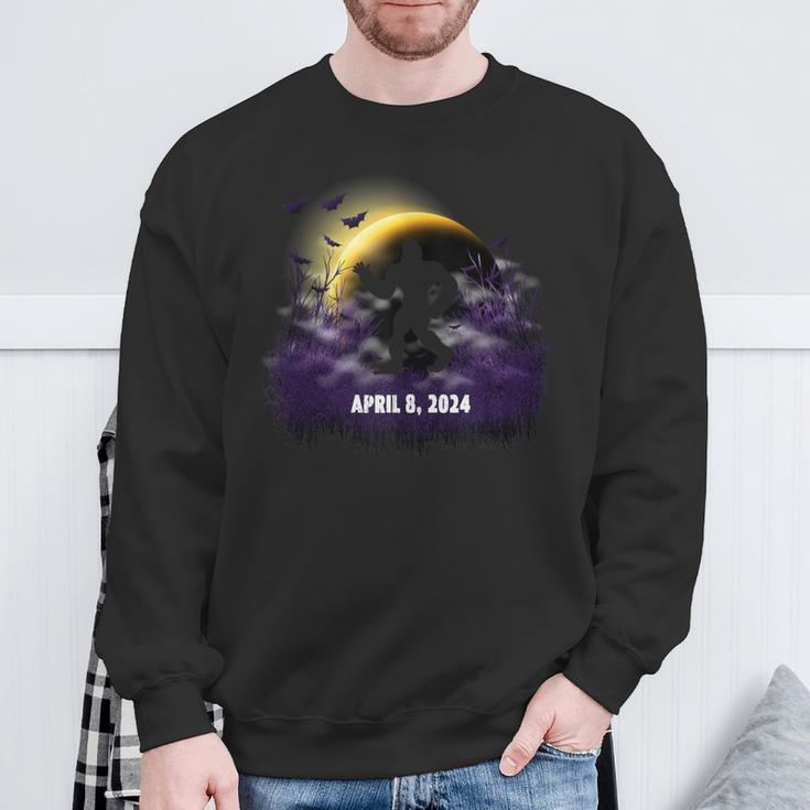 Solar Eclipse April 08 2024 Bigfoot Sweatshirt Gifts for Old Men