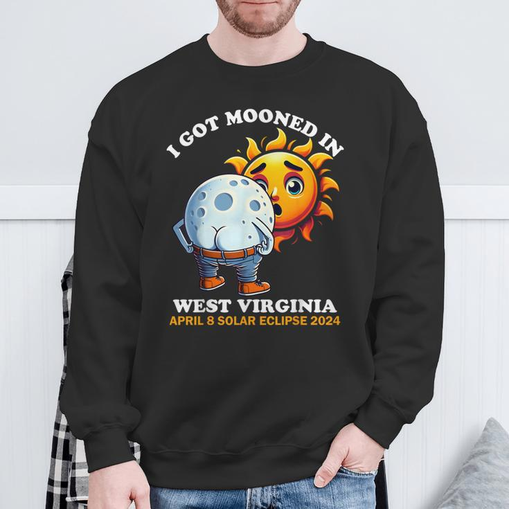 Solar Eclipse West Virginia 2024 Mooned Humor Sweatshirt Gifts for Old Men