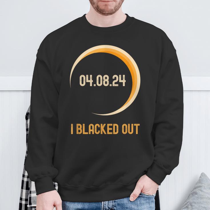 Total Solar Eclipse I Blacked Out April 4Th 2024 Stars Sweatshirt Gifts for Old Men