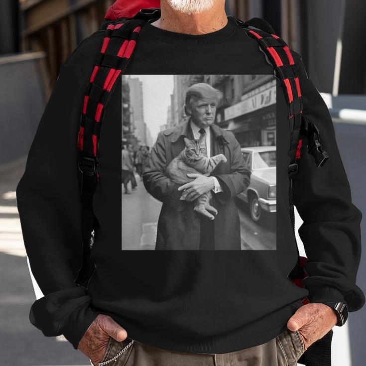 Trump And Cat Political Sweatshirt Gifts for Old Men