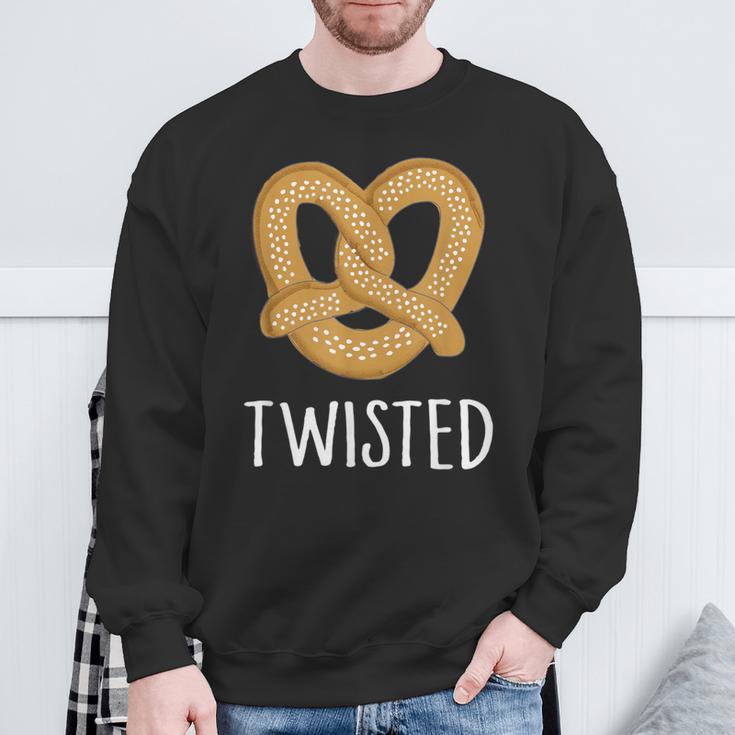 Twisted Pretzel Illustration Graphic Sweatshirt Gifts for Old Men