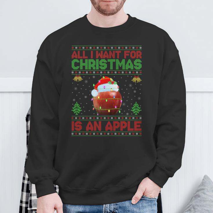 Ugly All I Want For Christmas Is A Apple Sweatshirt Gifts for Old Men