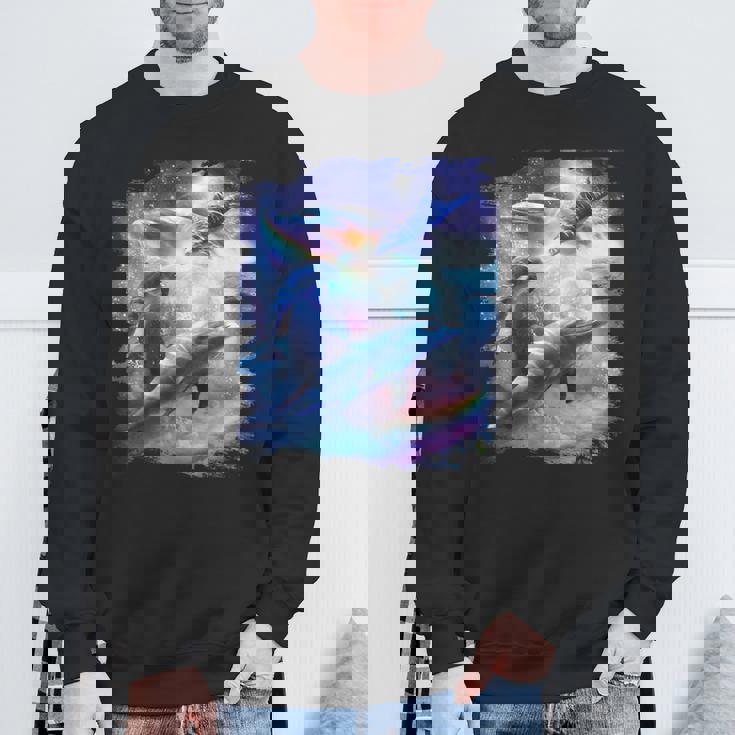 Galaxy Dolphin Dolphins In Space Sweatshirt Gifts for Old Men