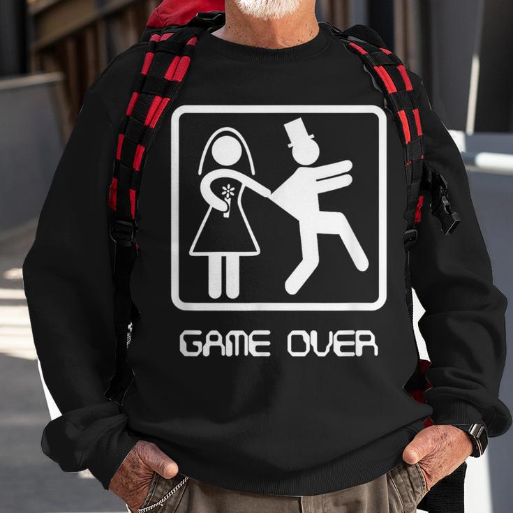 Game Over Video Gamer Bachelor Wedding Groom Sweatshirt Gifts for Old Men