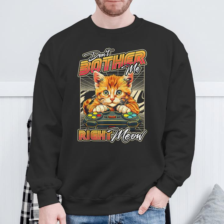Gamer Cat Gaming Boys Video Game & Cat Lover Sweatshirt Gifts for Old Men