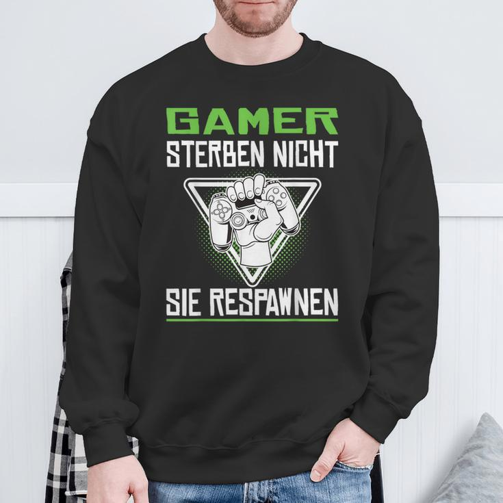 Gamer Die Nicht Sie Respawnen Zocken Gamer Sweatshirt Geschenke für alte Männer