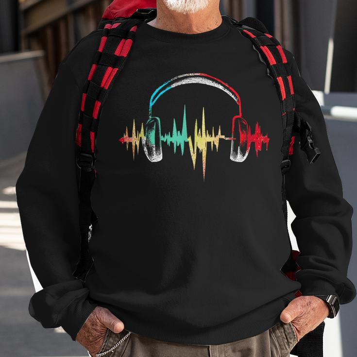 Gamer Heartbeat Colorful Headphones Video Games Gaming Sweatshirt Gifts for Old Men