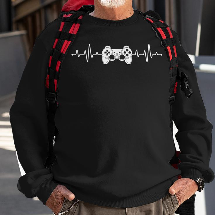 Gamer Heartbeat Video Games Gaming Boys Ns Men Sweatshirt Gifts for Old Men