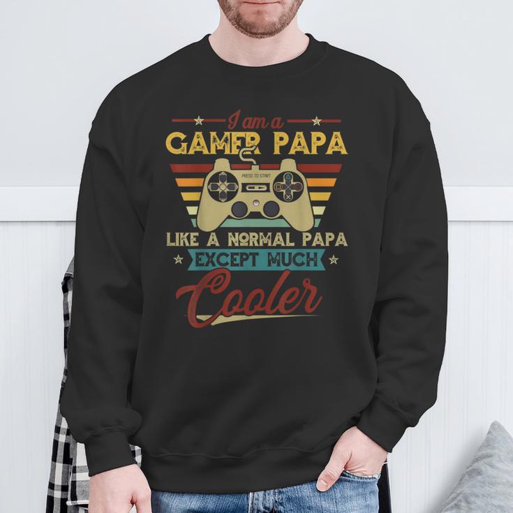 Gamer Papa Wie Ein Normapa Außeriel Coolerideo Players S Sweatshirt Geschenke für alte Männer