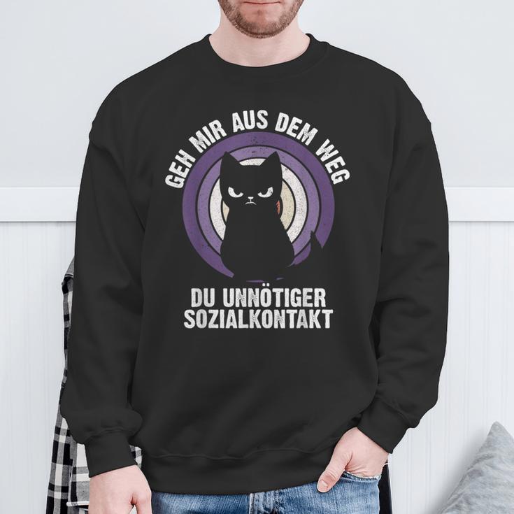 Geh Mir Aus Dem Weg Du Unnötiger Sozialkontakt Humour Sweatshirt Geschenke für alte Männer