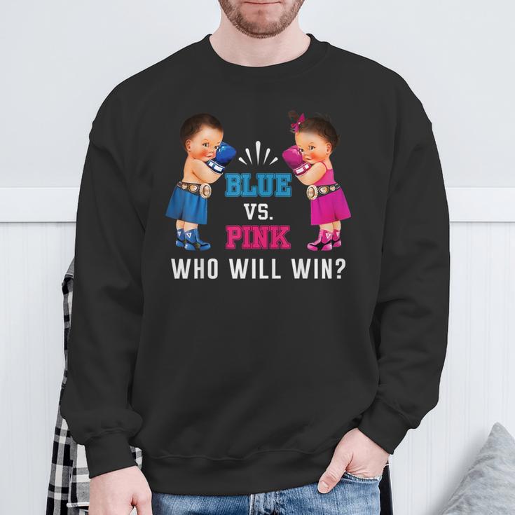 Gender Reveal Blue Vs Pink Ethnic Boxing Babies Sweatshirt Gifts for Old Men