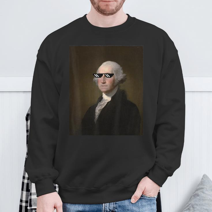 George Washington Sunglasses American HistorySweatshirt Gifts for Old Men