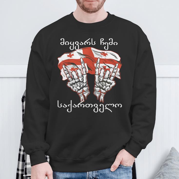 Georgia Alphabet Flag Slogan Motif Sweatshirt Geschenke für alte Männer