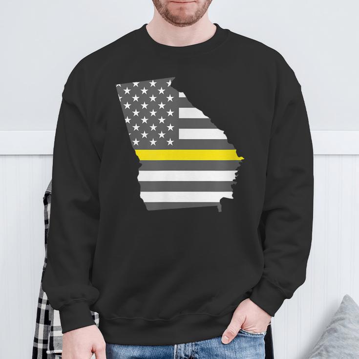 Georgia Thin Gold Line Flag Sweatshirt Gifts for Old Men