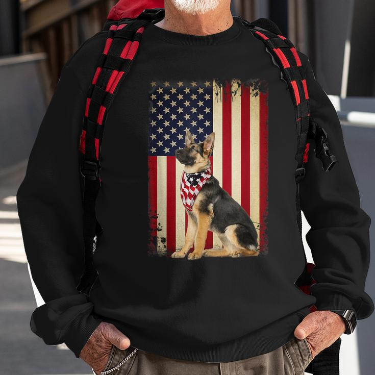 German Shepherd American Flag Independence 4Th Of July Sweatshirt Gifts for Old Men