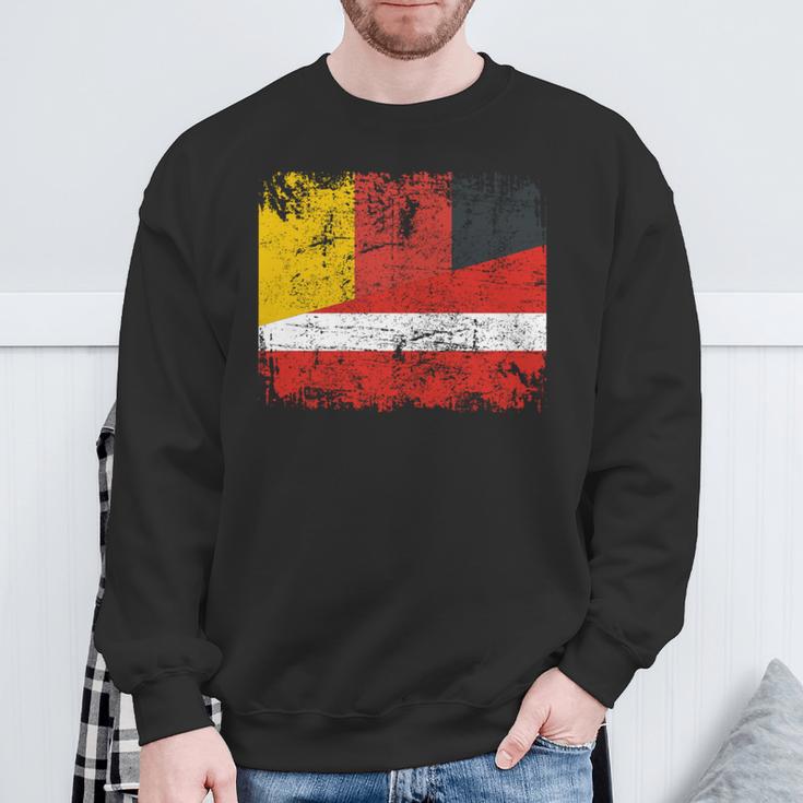 Germany Latvia Flags Half Latvian German Roots Vintage Sweatshirt Gifts for Old Men