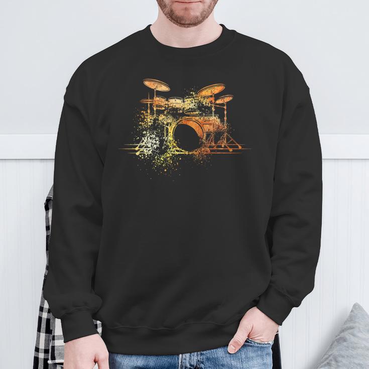 For Drummers Drumsticks Vintage Drum Kit Sweatshirt Geschenke für alte Männer