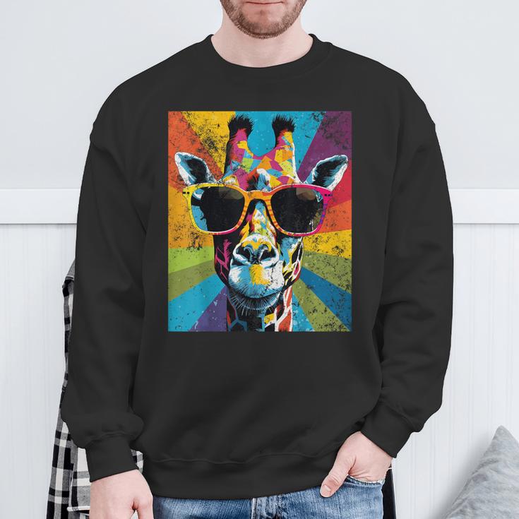 Giraffe Vintage Sunglasses African Animal Lover Sweatshirt Gifts for Old Men