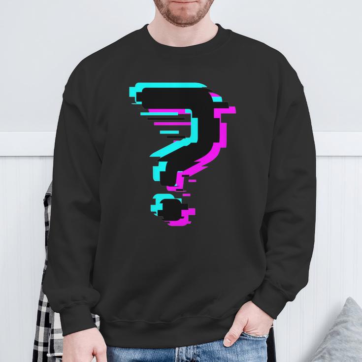 Glitched Fragezeichen Sweatshirt Geschenke für alte Männer