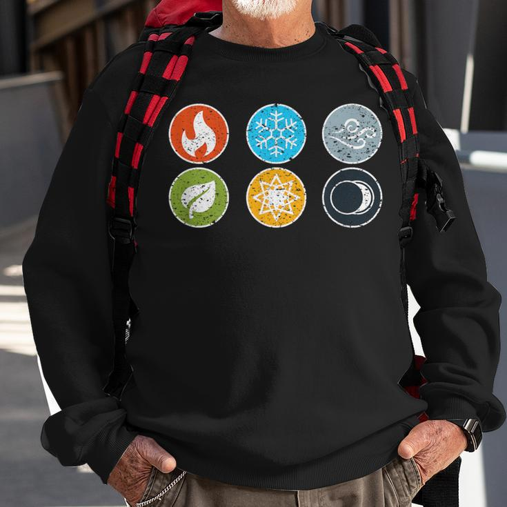 Gloomhaven Elements Symbol Fire Ice Air Earth Light Dark Sweatshirt Gifts for Old Men