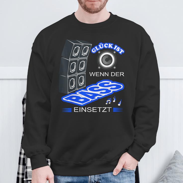 Glück Ist Wenn Der Bass Insert Sweatshirt Geschenke für alte Männer