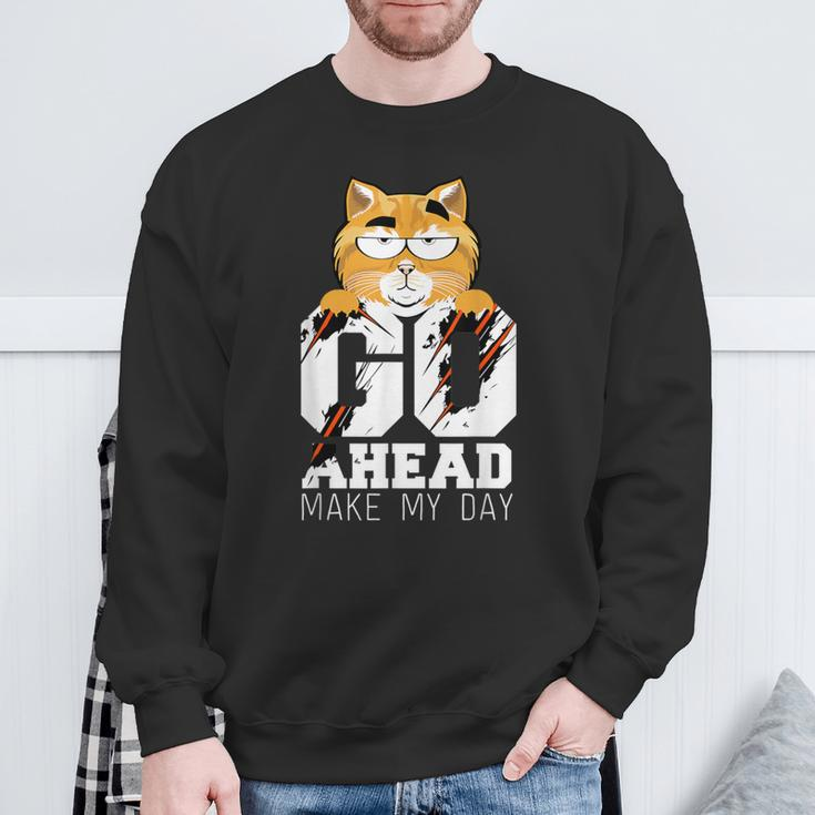 Go Ahead And Make My Day Cat Movie Quote Sweatshirt Gifts for Old Men