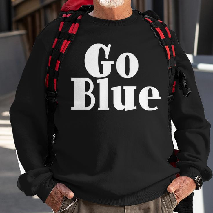 Go Blue Team Spirit Gear Color War Royal Blue Wins The Game Sweatshirt Gifts for Old Men