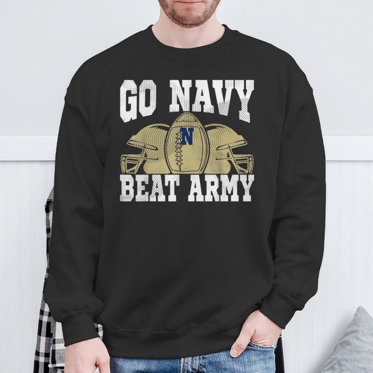 Go Navy Beat Army America's Football Game Day Retro Helmet Sweatshirt Gifts for Old Men