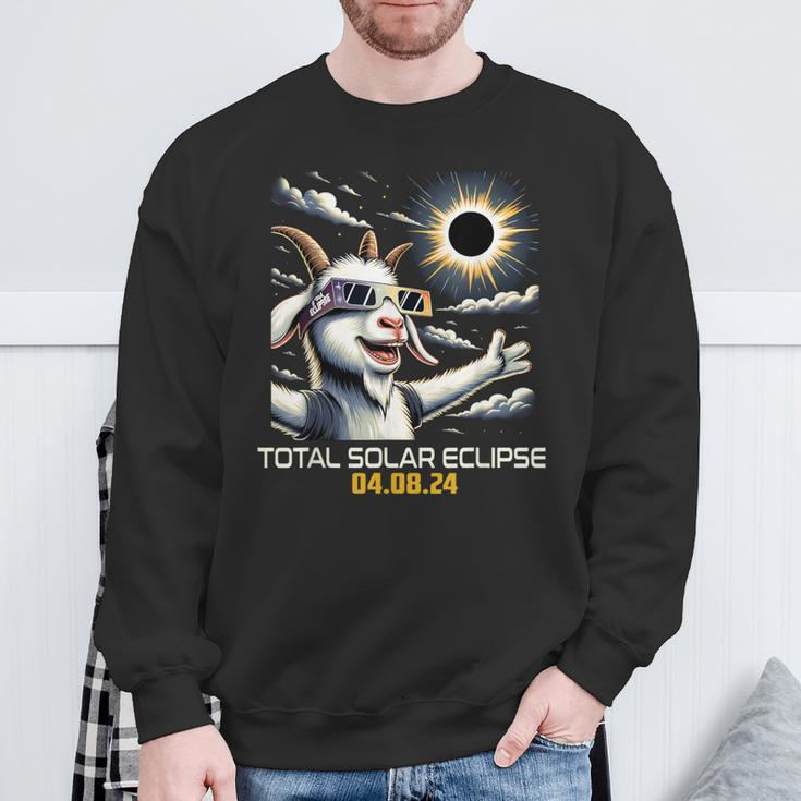 Goat Selfie Solar Eclipse Sweatshirt Gifts for Old Men