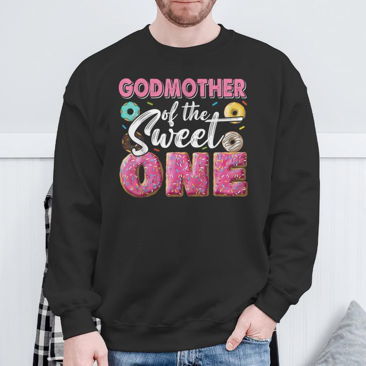 Godmother Of Sweet One 1St Bday Party Matching Family Donut Sweatshirt Gifts for Old Men