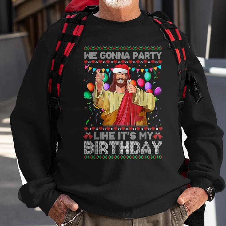 We Gonna Party Like It's My Birthday Ugly Christmas Sweater Sweatshirt Gifts for Old Men