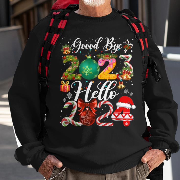 Goodbye 2023 Hello 2024 Happy New Year's Eve Christmas Xmas Sweatshirt Gifts for Old Men
