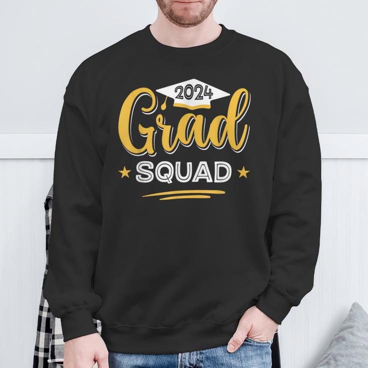 Grad Squad 2024 Matching Family Graduation Senior School Sweatshirt Gifts for Old Men