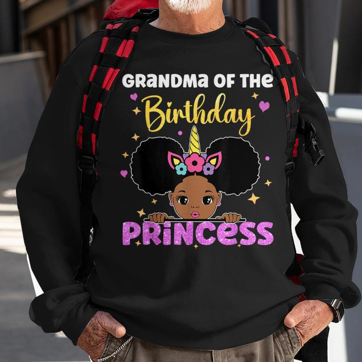 Grandma Of The Birthday Princess Melanin Afro Unicorn Cute Sweatshirt Gifts for Old Men