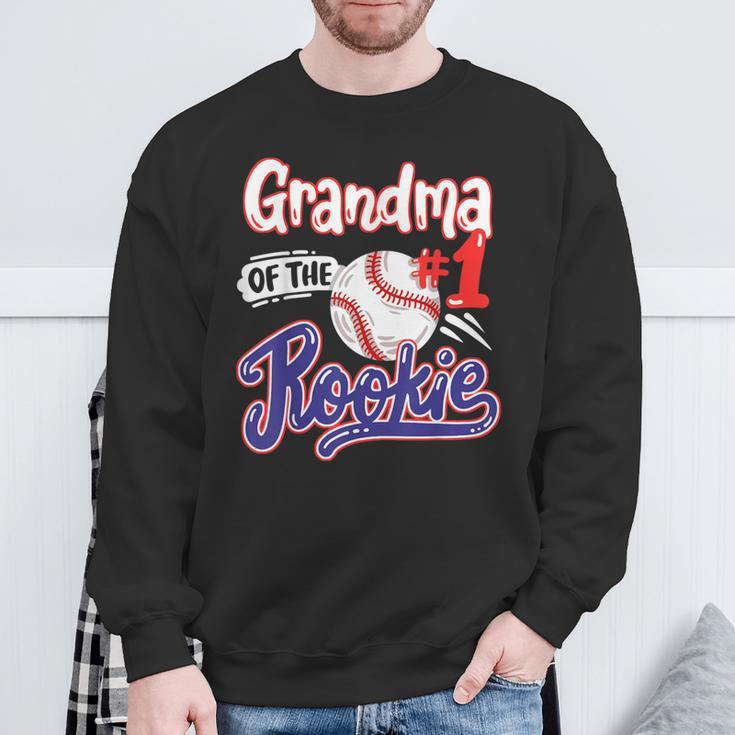 Grandma Of Rookie 1St Baseball Birthday Party Theme Matching Sweatshirt Gifts for Old Men