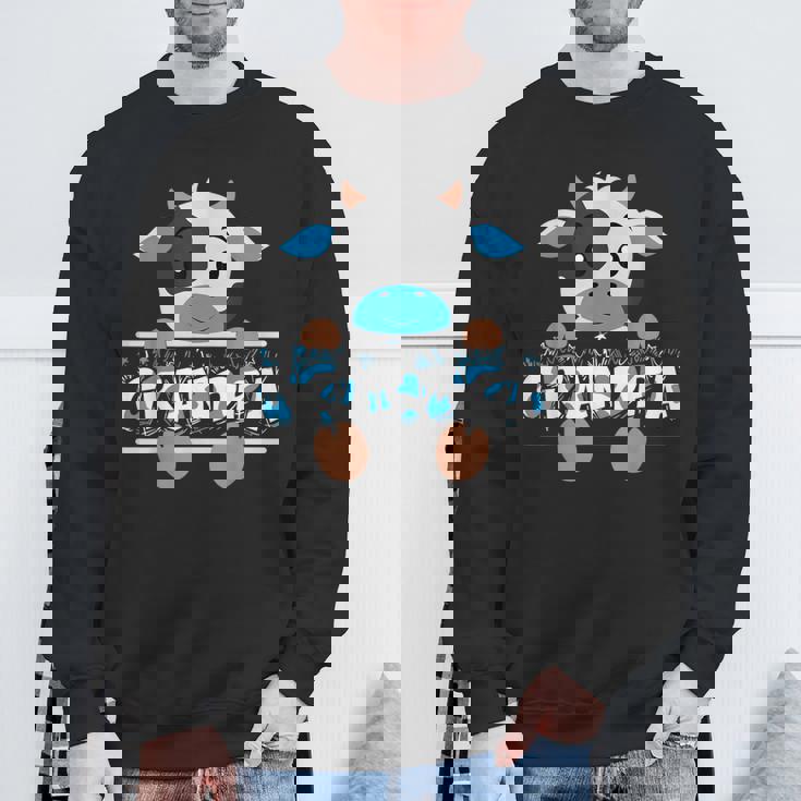 Grandpa Of The Birthday Boy Cow Family Party Sweatshirt Gifts for Old Men