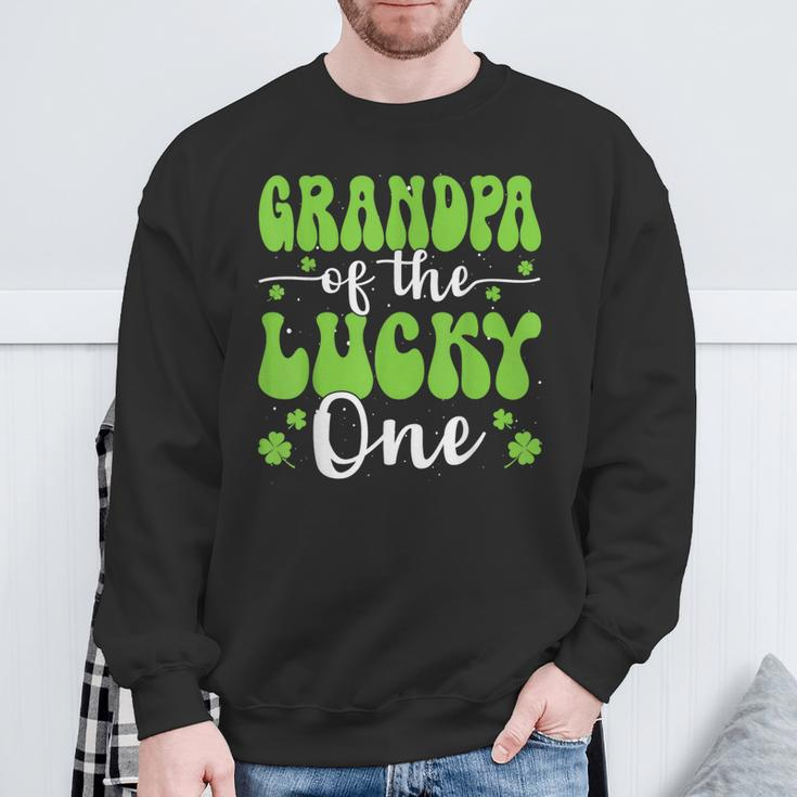 Grandpa Of The Lucky One First Birthday St Patrick's Day Sweatshirt Gifts for Old Men