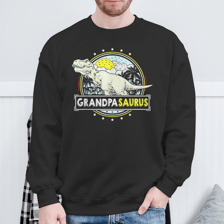 Grandpasaurus For Grandpa Fathers Day Trex Dinosaur Sweatshirt Gifts for Old Men