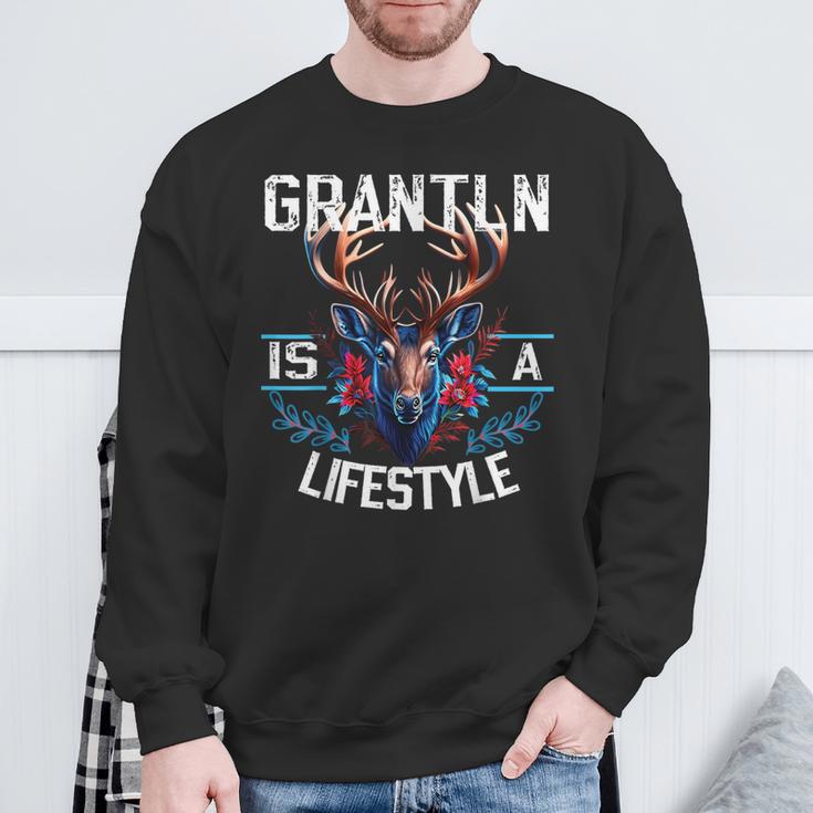 Grantln Is A Lifestyle Grantler Trachten Kostüm Oktoberfest Sweatshirt Geschenke für alte Männer