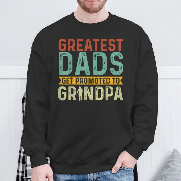 Greatest Dads Get Promoted To Grandpa Est 2024 Father's Day Sweatshirt Gifts for Old Men