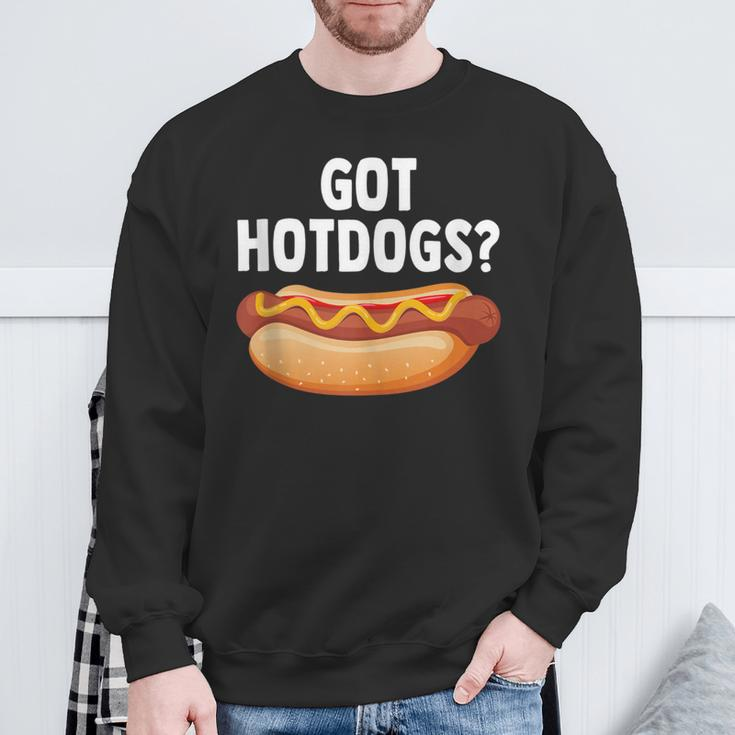 Grilling Cookout Joke Got Hot Dogs Hot Dog Grill Sweatshirt Gifts for Old Men