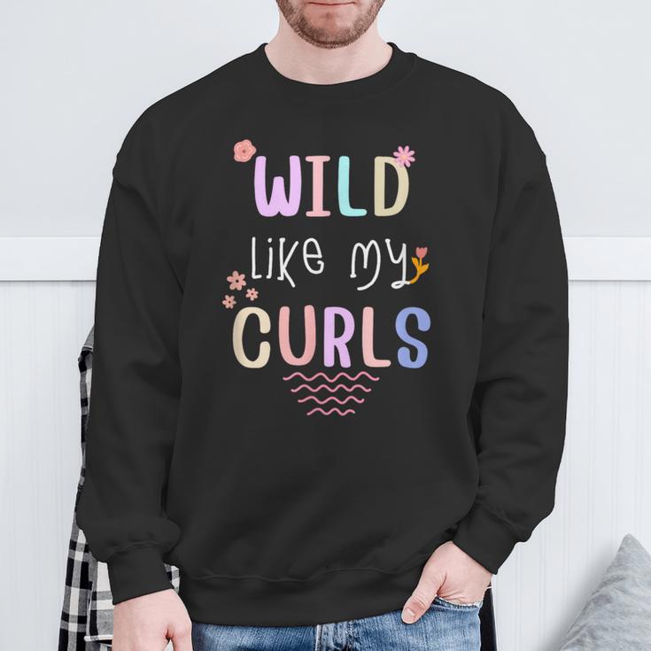 Groory Toddler Girls Wild Like My Curls Cute Curly Hair Sweatshirt Gifts for Old Men