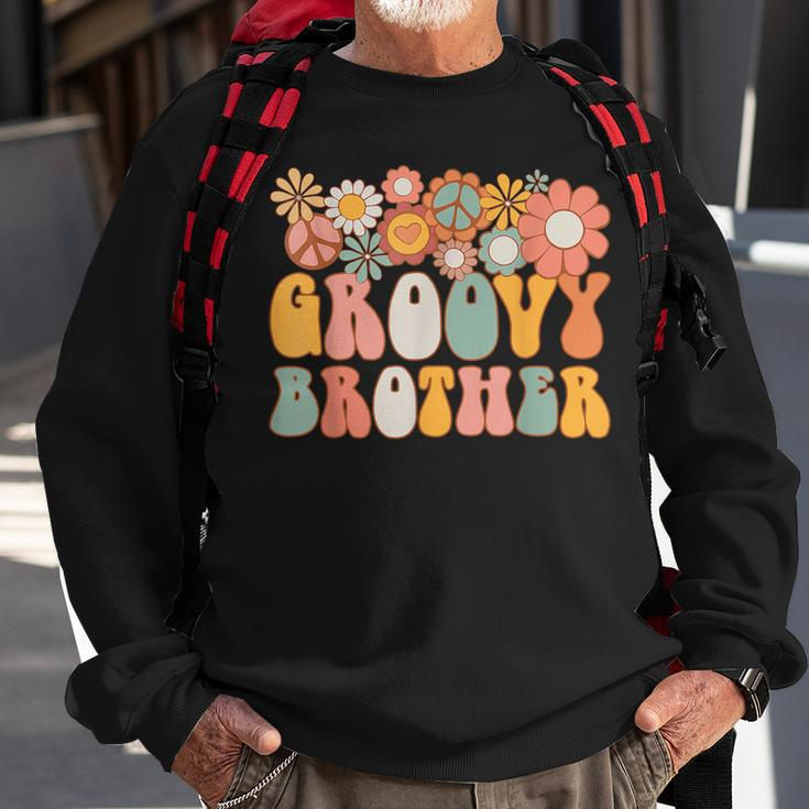 Groovy Brother Retro 60S 70S Hippie Family Matching Big Bro Sweatshirt Gifts for Old Men