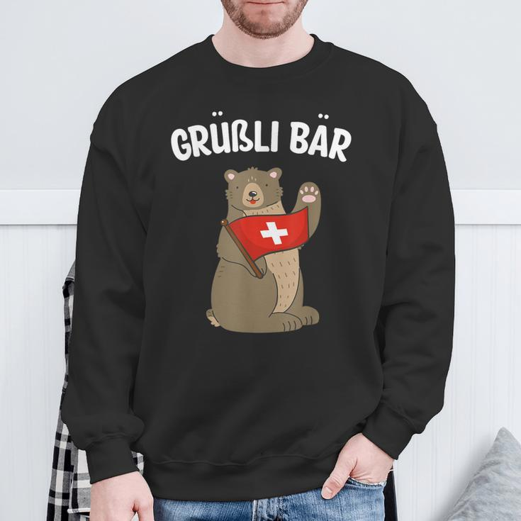 Grüßli Bear Swiss Grüezi Grizzly Bear Sweatshirt Geschenke für alte Männer