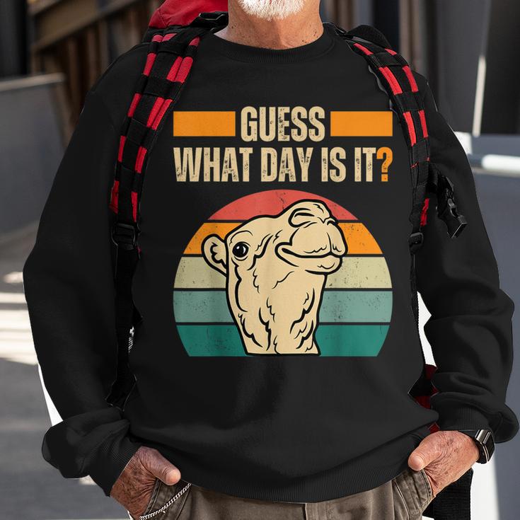 Guess What Day Is It Camel Hump Day Camel Wednesday Sweatshirt Gifts for Old Men