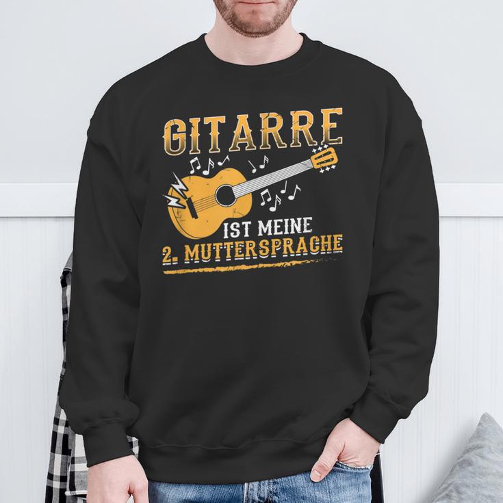 Guitar Is Meine Muttersprache Guitar Player Rock Band Sweatshirt Geschenke für alte Männer